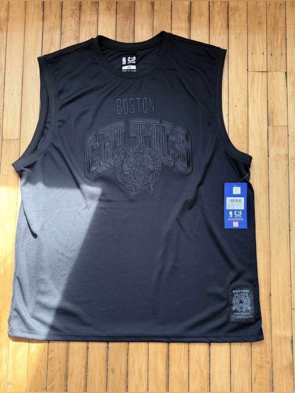 Ultra Game NBA Boston Celtics Tank Top Black 2XL Sleeveless Shirt NWT
